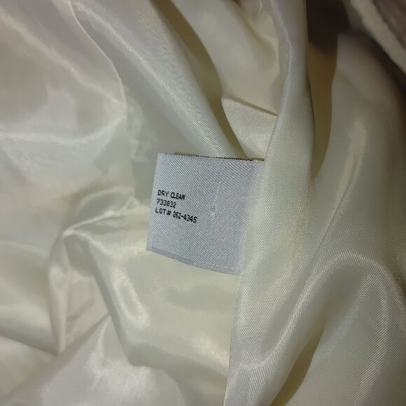 Worthington Peacoat Coat L Large Doube Breasted ivory Cream Slimmer Tweed - Picture 10 of 11